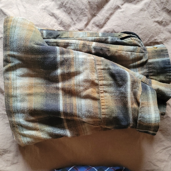 Rugged Elements Flannel Shirt Mens Medium Brown Plaid Lined Button Up - Picture 5 of 6